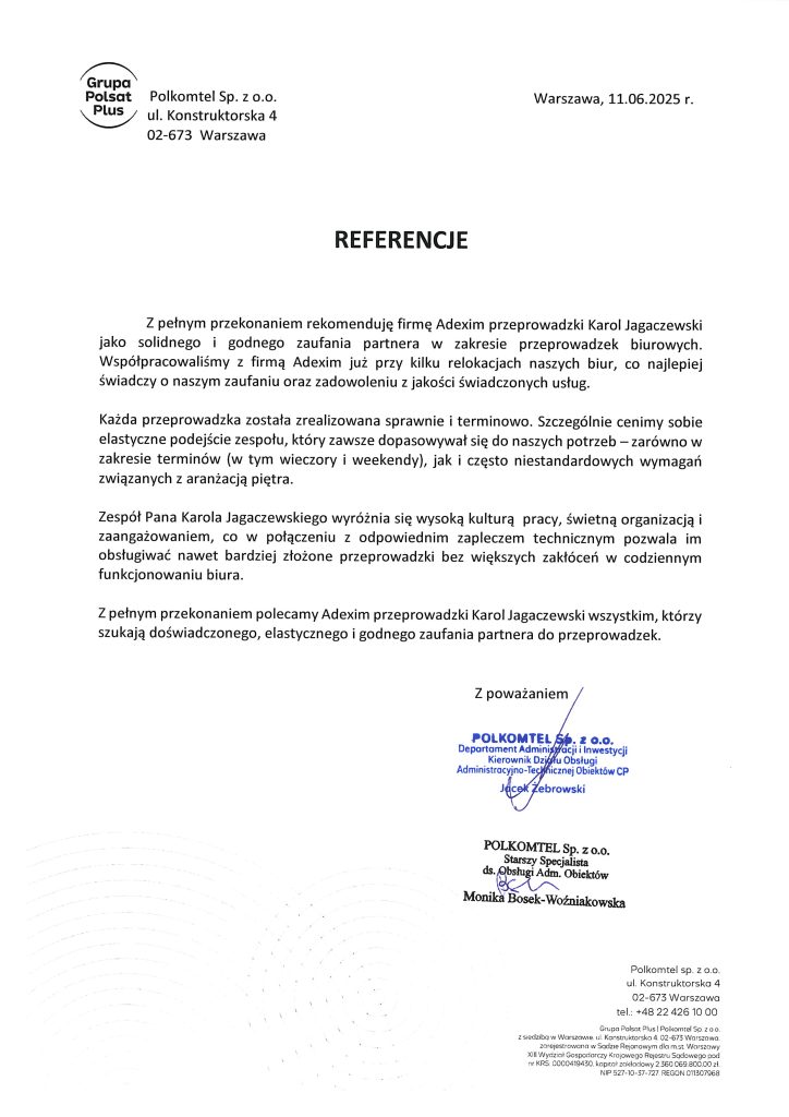 firma przeprowadzkowa referencje